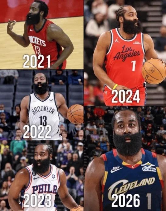 开云-哈登6年5队：4次申请交易“换队”有望延续神迹 能否冲冠成功？